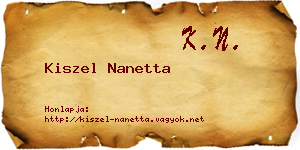 Kiszel Nanetta névjegykártya